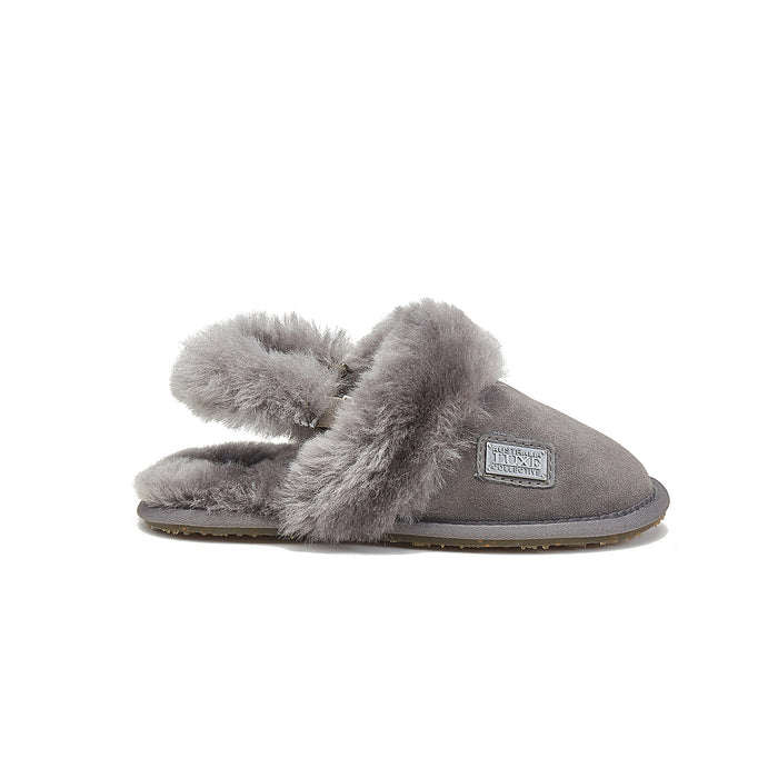 KIDS SLINGBACK MULE GRAY (SHEARLING)