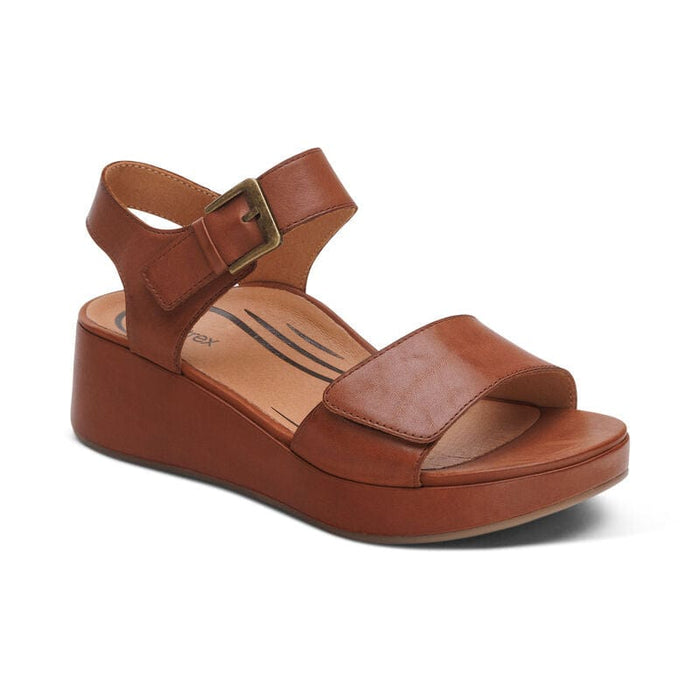 AETREX SANDAL 36 / Dark Brown Ariel Adjustable Quarter Strap Wedge 045468516496 Ariel Adjustable Quarter Strap Wedge