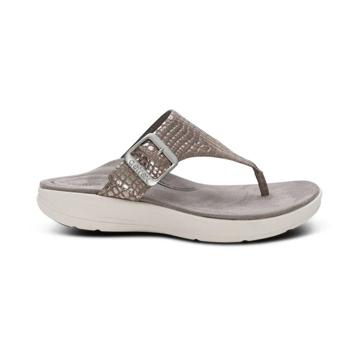 AETREX SANDAL 6 - 6.5 US ( 36 EU ) / pewter metallic Donna   Adjustable   Thong   Sandal Donna   Adjustable   Thong   Sandal