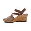 AETREX SANDAL Madelyn Quarter Strap Wedge Madelyn Quarter Strap Wedge / Taupe Multi