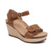 AETREX SANDALS 36 / Sand Cutout Sydney Quarter Strap Espadrille Wedge 045468514201 Sydney Quarter Strap Espadrille Wedge