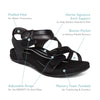 AETREX SANDALS Jess Adjustable Quarter Strap Sandal Jess Adjustable Quarter Strap Sandal / Champagne Sparkle