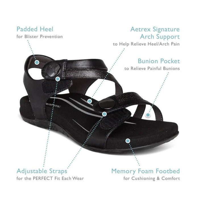 AETREX SANDALS Jess Adjustable Quarter Strap Sandal Jess Adjustable Quarter Strap Sandal