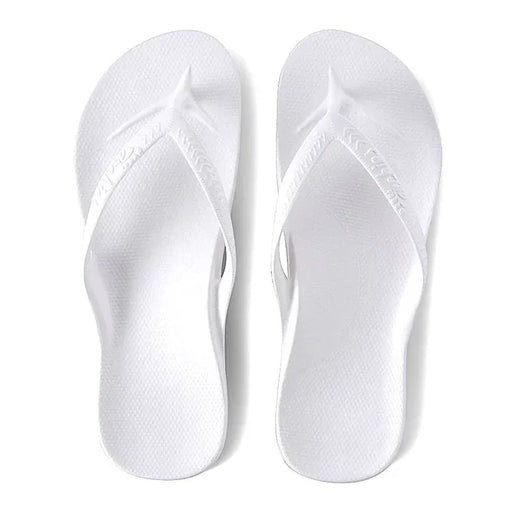 ARCHIES SANDAL WOMEN 5 / MEN 4 / White Arch Support Flip Flops Arch Support Flip Flops