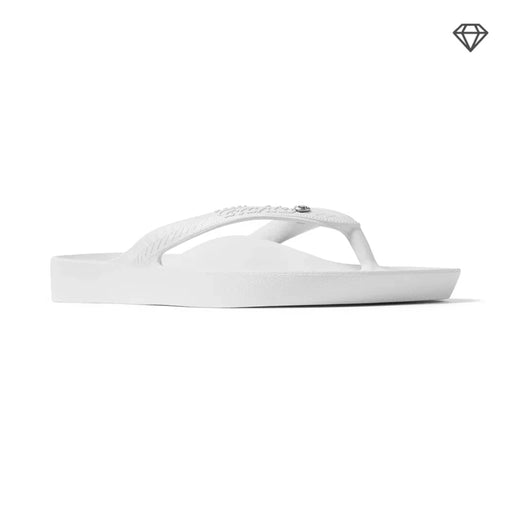 ARCHIES SANDALS 5 / Crystal White Arch Support Flip Flops Crystal Arch Support Flip Flops Crystal