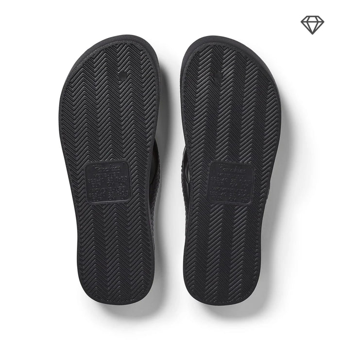ARCHIES SANDALS Arch Support Flip Flops Crystal Black Arch Support Flip Flops Crystal Black