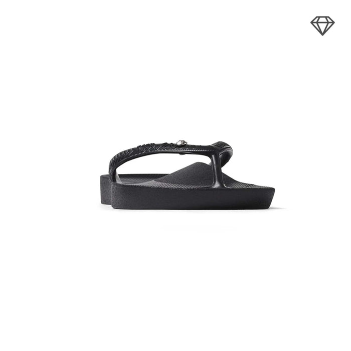 ARCHIES SANDALS Arch Support Flip Flops Crystal Black Arch Support Flip Flops Crystal Black