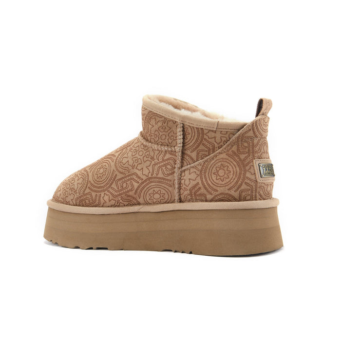 Australia Luxe Collective BOOTS COSY ULTRA SHORT PLATFOAM EMBOSSED TAUPE COSY ULTRA SHORT PLATFOAM EMBOSSED TAUPE