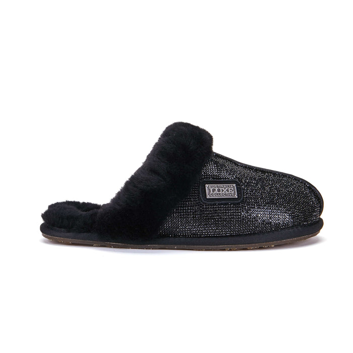 Australia Luxe Collective SLIPPERS XS / BLACK CLOSED MULE GLITTER BLACK 5056445006508 CLOSED MULE GLITTER BLACK