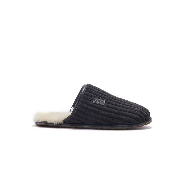 Australia Luxe Collective SLIPPERS XS / BLACK MENS CLOSED MULE CORD BLACK 5056445084148 MENS CLOSED MULE CORD BLACK