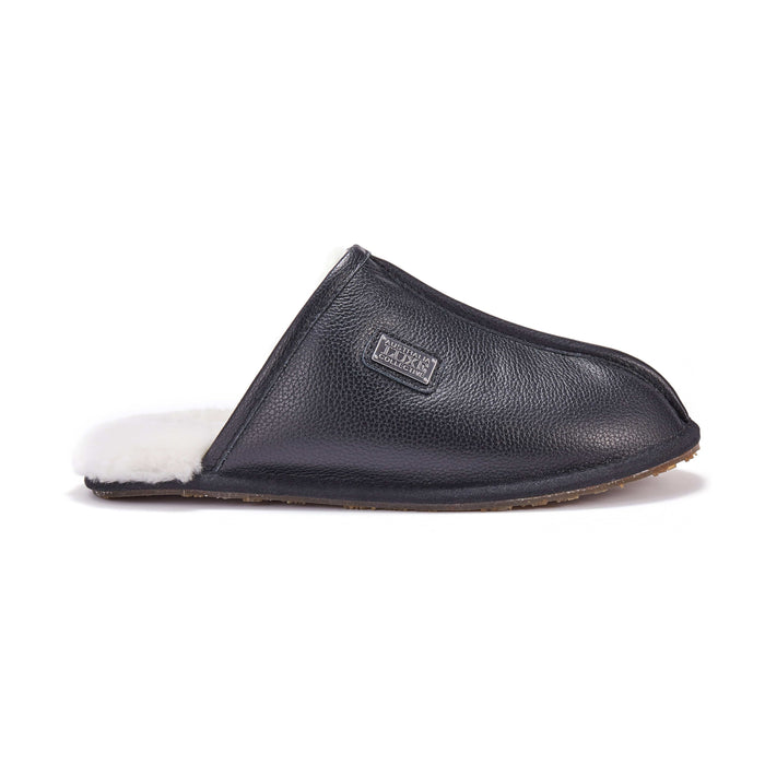Australia Luxe Collective SLIPPERS XS / BLACK MENS CLOSED MULE LEATHER BLACK 5056445025837 MENS CLOSED MULE LEATHER BLACK