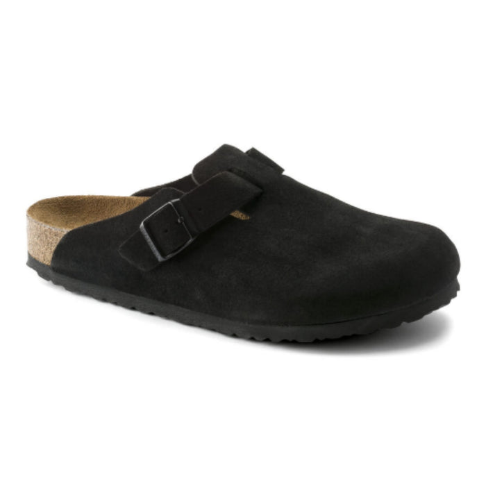 BIRKENSTOCK clogs Birkenstock Boston Soft Footbed Suede Leather Black Birkenstock Boston Soft Footbed Suede Leather Black