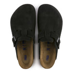 BIRKENSTOCK clogs Birkenstock Boston Soft Footbed Suede Leather Black Birkenstock Boston Soft Footbed Suede Leather Black
