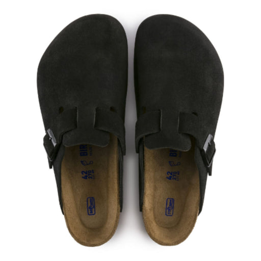 BIRKENSTOCK clogs Birkenstock Boston Soft Footbed Suede Leather Black Birkenstock Boston Soft Footbed Suede Leather Black