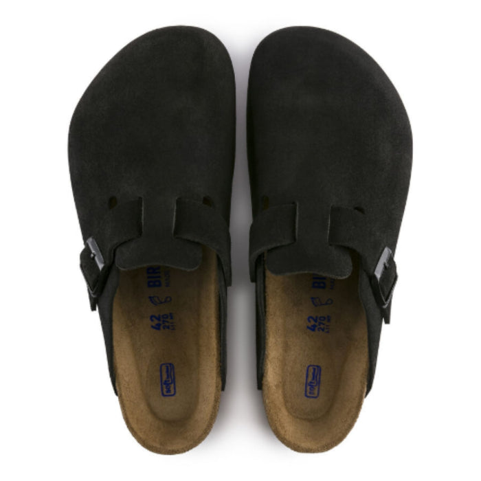BIRKENSTOCK clogs Birkenstock Boston Soft Footbed Suede Leather Black Birkenstock Boston Soft Footbed Suede Leather Black