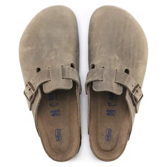 BIRKENSTOCK clogs Boston Soft Footbed Oiled Leather Tobacco Brown Boston Soft Footbed Oiled Leather Tobacco Brown