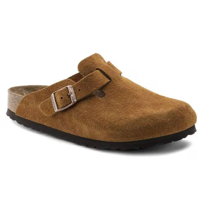 BIRKENSTOCK clogs Boston Soft Footbed Suede Leather Mink Boston Soft Footbed Suede Leather Mink