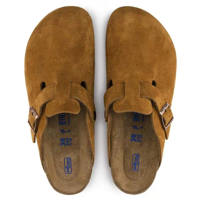 BIRKENSTOCK clogs Boston Soft Footbed Suede Leather Mink Boston Soft Footbed Suede Leather Mink