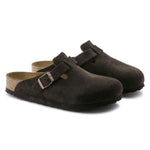 BIRKENSTOCK clogs Boston Soft Footbed Suede Leather Mocha Boston Soft Footbed Suede Leather Mocha