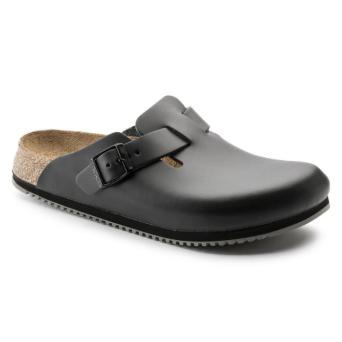 BIRKENSTOCK clogs Boston Super Grip Leather Black Boston Super Grip Leather Black