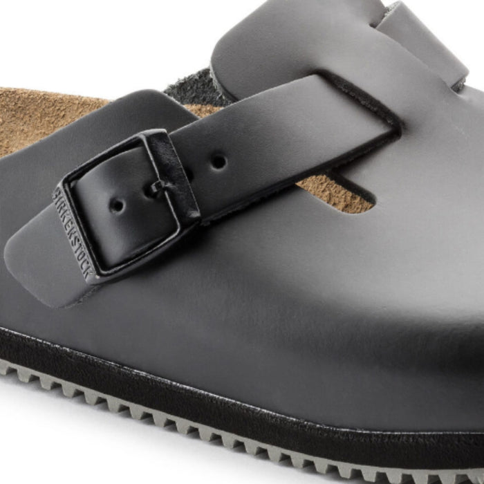 BIRKENSTOCK clogs Boston Super Grip Leather Black Boston Super Grip Leather Black