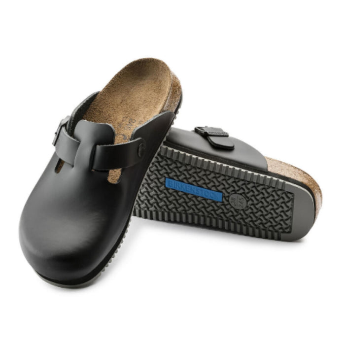 BIRKENSTOCK clogs Boston Super Grip Leather Black Boston Super Grip Leather Black