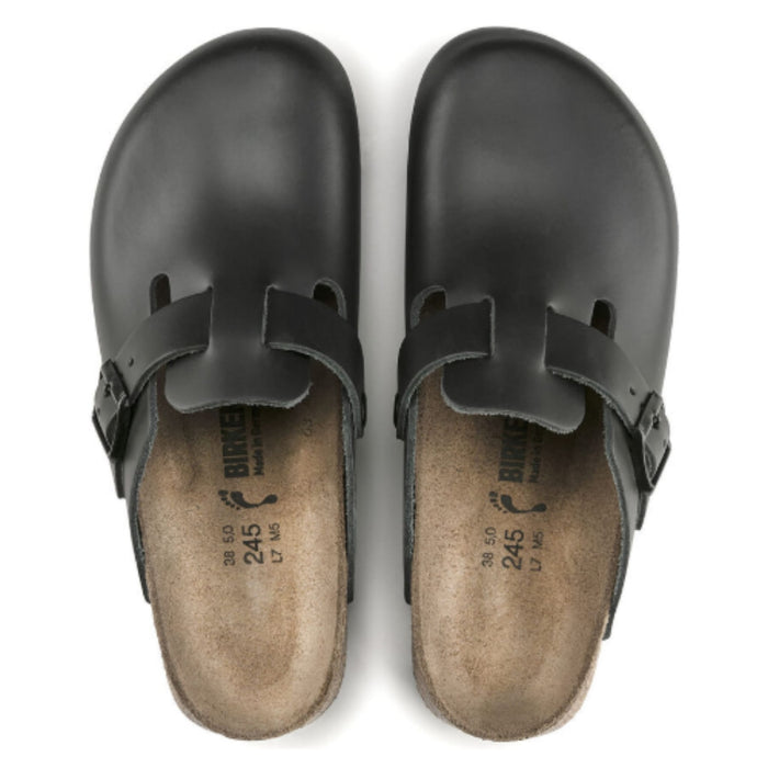 BIRKENSTOCK clogs Boston Super Grip Leather Black Boston Super Grip Leather Black