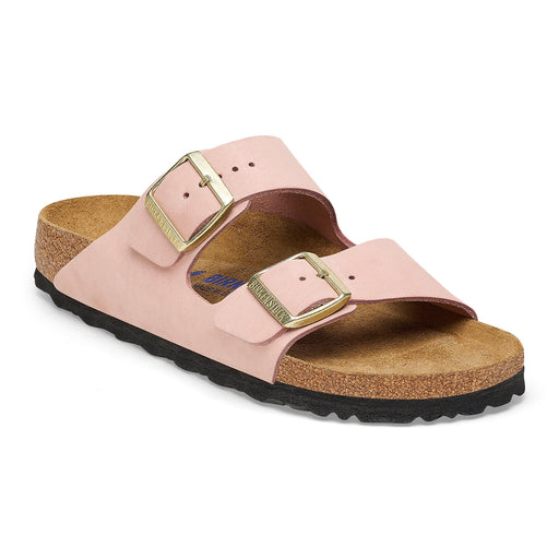 BIRKENSTOCK SANDAL 35 / Regular / Wide / Soft Pink Arizona Soft Footbed Nubuck Leather Arizona Soft Footbed Nubuck Leather / Narrow / Medium