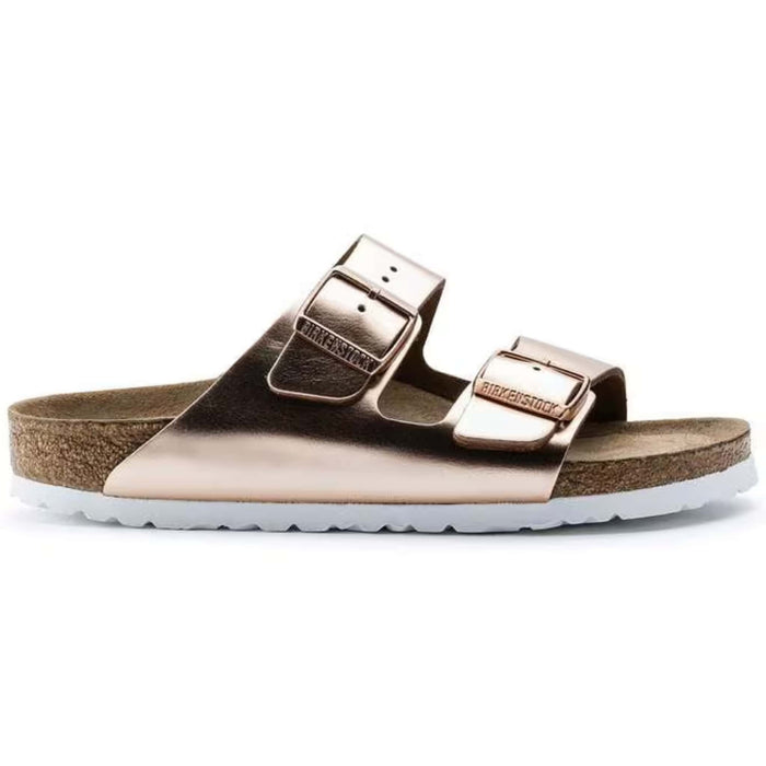 BIRKENSTOCK SANDAL 36 / Regular / Copper Arizona Soft Footbed Leather Metallic 886454682548 Arizona Soft Footbed Leather Metallic