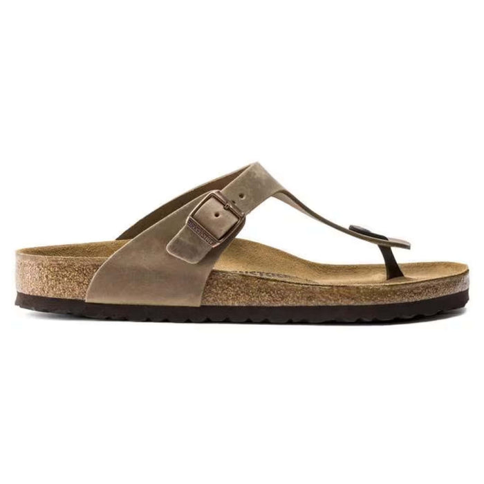 BIRKENSTOCK sandal 36 / Regular / Wide / Tobacco Brown Gizeh Oiled Leather 809410889355 Gizeh Oiled Leather