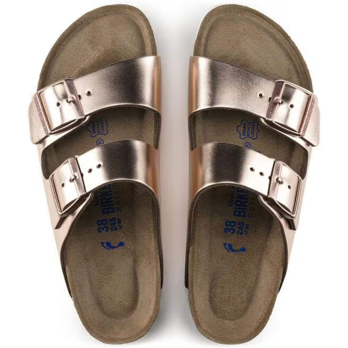 BIRKENSTOCK SANDAL Arizona Soft Footbed Leather Metallic Arizona Soft Footbed Leather Metallic