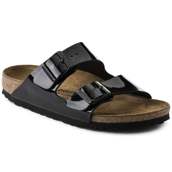 BIRKENSTOCK sandal EU 39/ Women 8-8.5 / Narrow / Medium Arizona Black Birko-Flor Patent 886925577069 Arizona Black Birko-Flor Patent