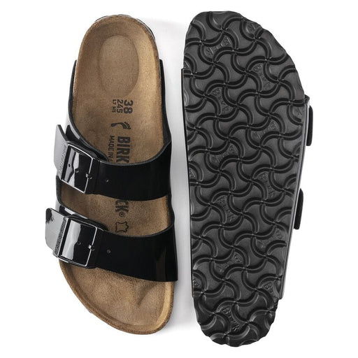 BIRKENSTOCK sandal EU 39/ Women 8-8.5 / Narrow / Medium Arizona Black Birko-Flor Patent 886925577069 Arizona Black Birko-Flor Patent