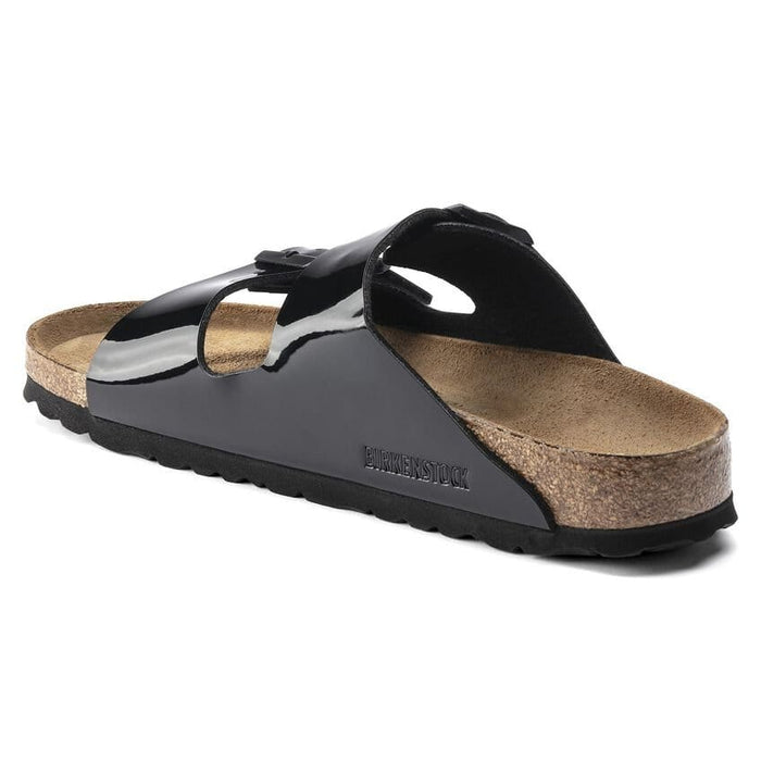 BIRKENSTOCK sandal EU 39/ Women 8-8.5 / Narrow / Medium Arizona Black Birko-Flor Patent 886925577069 Arizona Black Birko-Flor Patent