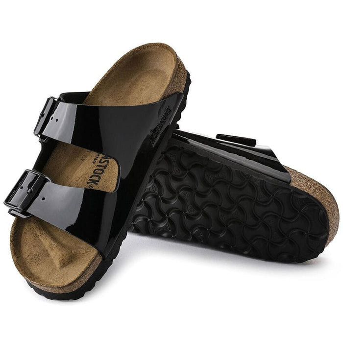 BIRKENSTOCK sandal EU 39/ Women 8-8.5 / Narrow / Medium Arizona Black Birko-Flor Patent 886925577069 Arizona Black Birko-Flor Patent