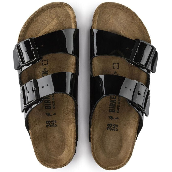 BIRKENSTOCK sandal EU 39/ Women 8-8.5 / Narrow / Medium Arizona Black Birko-Flor Patent 886925577069 Arizona Black Birko-Flor Patent