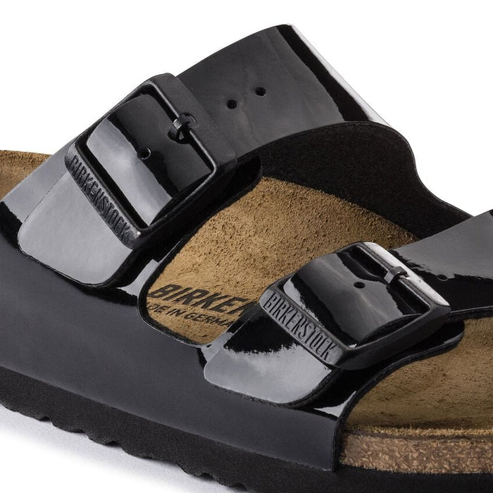 BIRKENSTOCK sandal EU 39/ Women 8-8.5 / Narrow / Medium Arizona Black Birko-Flor Patent 886925577069 Arizona Black Birko-Flor Patent
