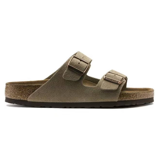 BIRKENSTOCK Sandals 35 / Regular / Wide / Taupe Arizona Soft Footbed Suede Leather 809410342669 Arizona Soft Footbed Suede Leather