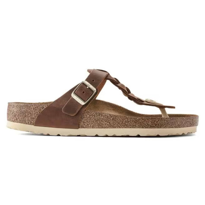 BIRKENSTOCK Sandals 36 / Regular / Wide Gizeh Braided Oiled Leather Cognac 887759276616 Gizeh Braided Oiled Leather Cognac