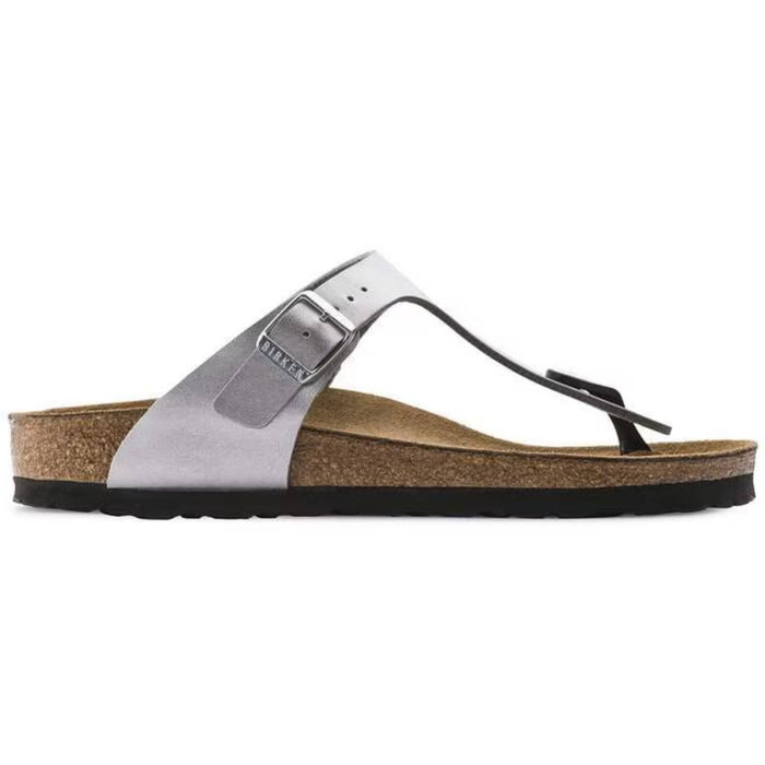 BIRKENSTOCK Sandals 36 / Regular / Wide / Silver Gizeh Birko-Flor 809410067142 Gizeh Birko-Flor