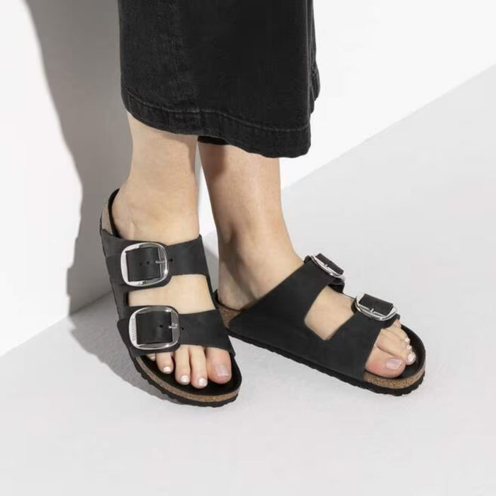 BIRKENSTOCK Sandals Arizona Big Buckle Oiled Leather Black Arizona Big Buckle Oiled Leather Black