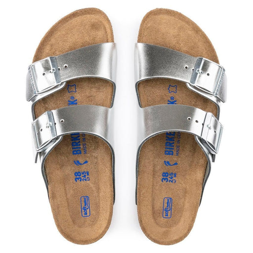 BIRKENSTOCK Sandals Arizona Metallic Soft Footbed Leather Arizona Metallic Soft Footbed Leather / Metallic Silver