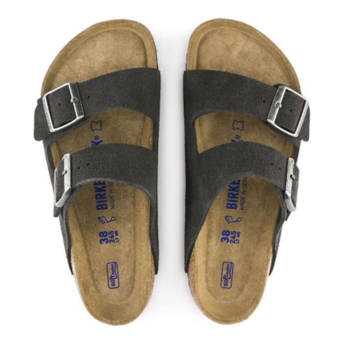 BIRKENSTOCK Sandals Arizona Soft Footbed Suede Leather Velvet Grey Arizona Soft Footbed Suede Leather Velvet Grey