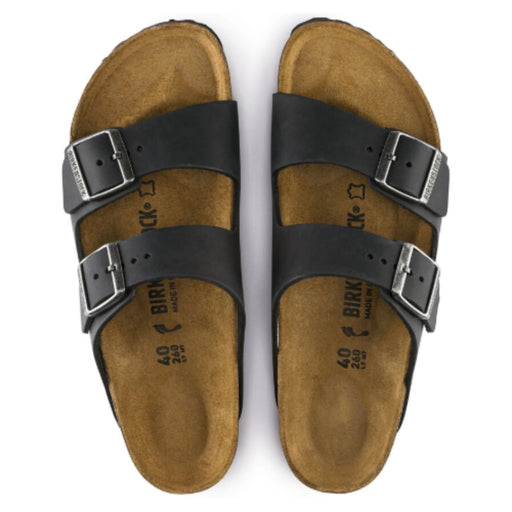 BIRKENSTOCK Sandals Birkenstock Unisex Arizona Oiled Leather Black Birkenstock Unisex Arizona Oiled Leather Black