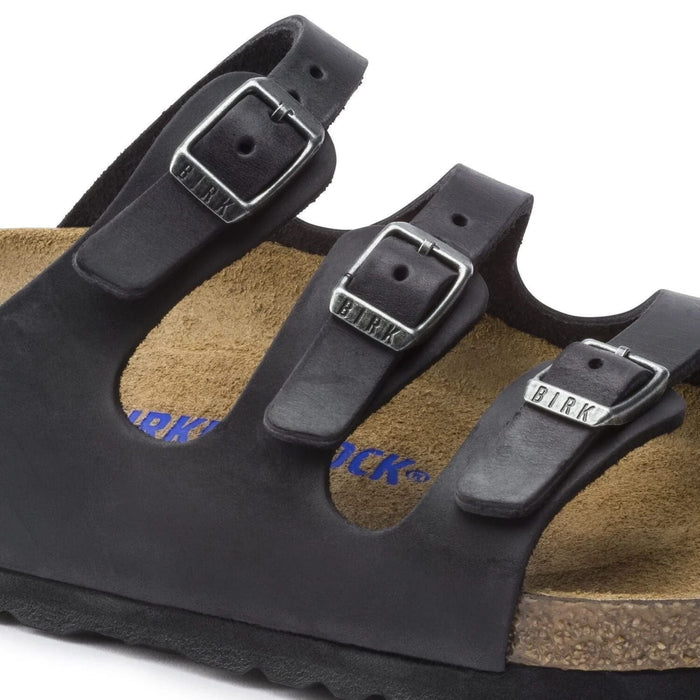 BIRKENSTOCK Sandals Florida Black Soft Footbed Oiled Leather Florida Black Soft Footbed Oiled Leather