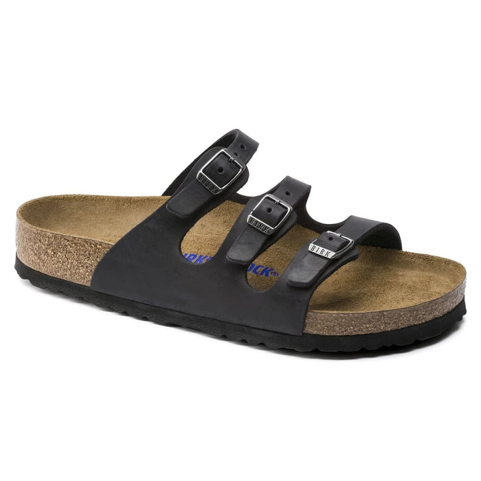BIRKENSTOCK Sandals Florida Black Soft Footbed Oiled Leather Florida Black Soft Footbed Oiled Leather