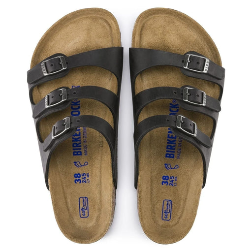 BIRKENSTOCK Sandals Florida Black Soft Footbed Oiled Leather Florida Black Soft Footbed Oiled Leather