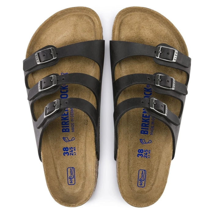 BIRKENSTOCK Sandals Florida Black Soft Footbed Oiled Leather Florida Black Soft Footbed Oiled Leather