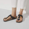 BIRKENSTOCK sandals Gizeh Oiled Leather Black Gizeh Oiled Leather Black