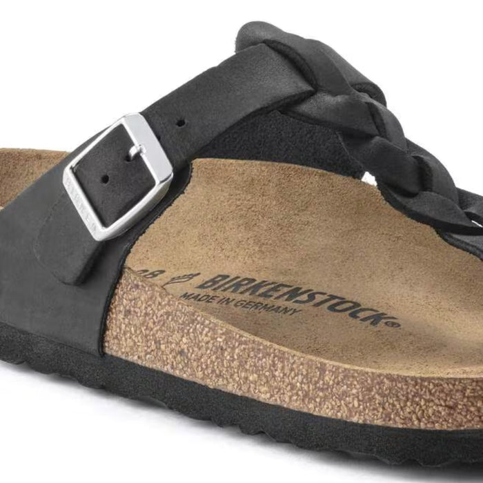 BIRKENSTOCK sandals Gizeh Oiled Leather Black Gizeh Oiled Leather Black